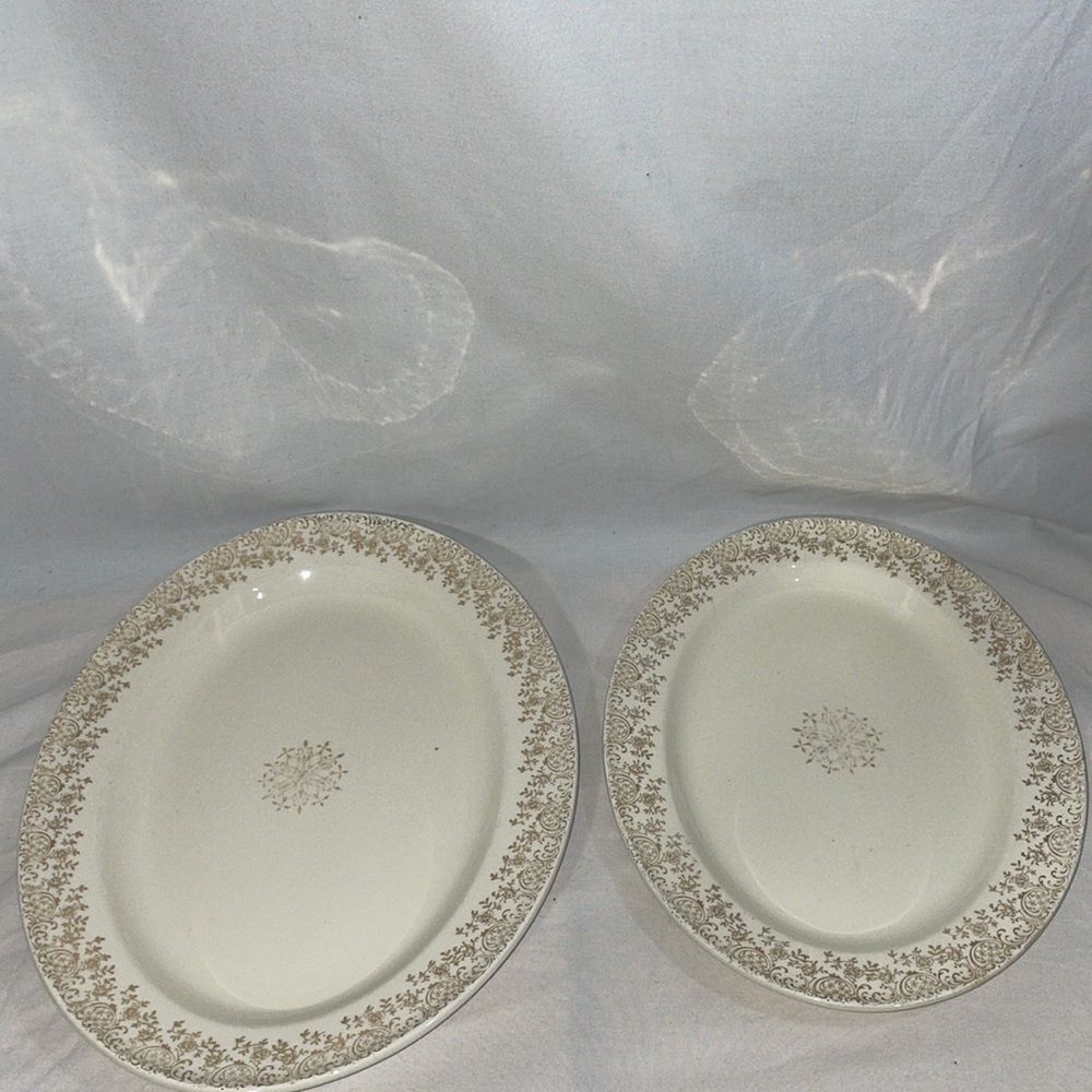 Two Edwin M Knowles serving dishes